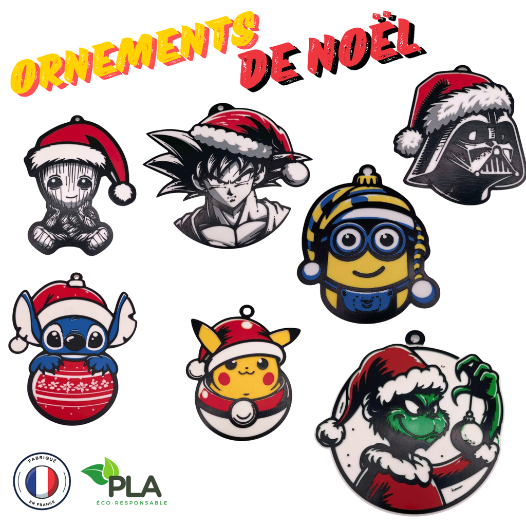 Ornements de Noël 3D (Coloré)